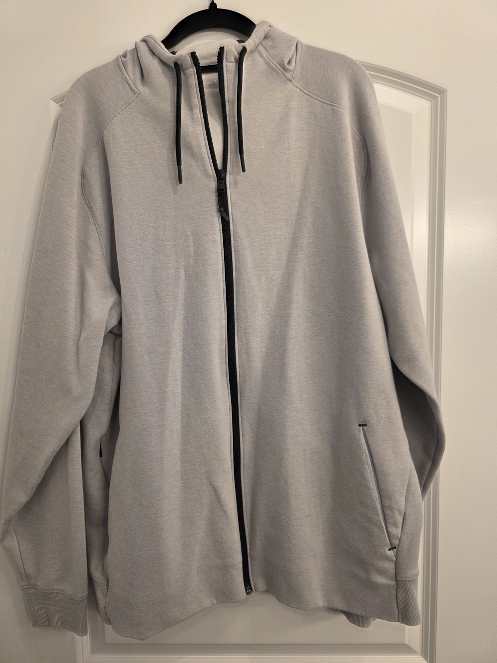 Old Navy Light Gray Full-Zip Hooded Sweatshirt